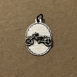 Vintage Silver Motorcycle Pendant